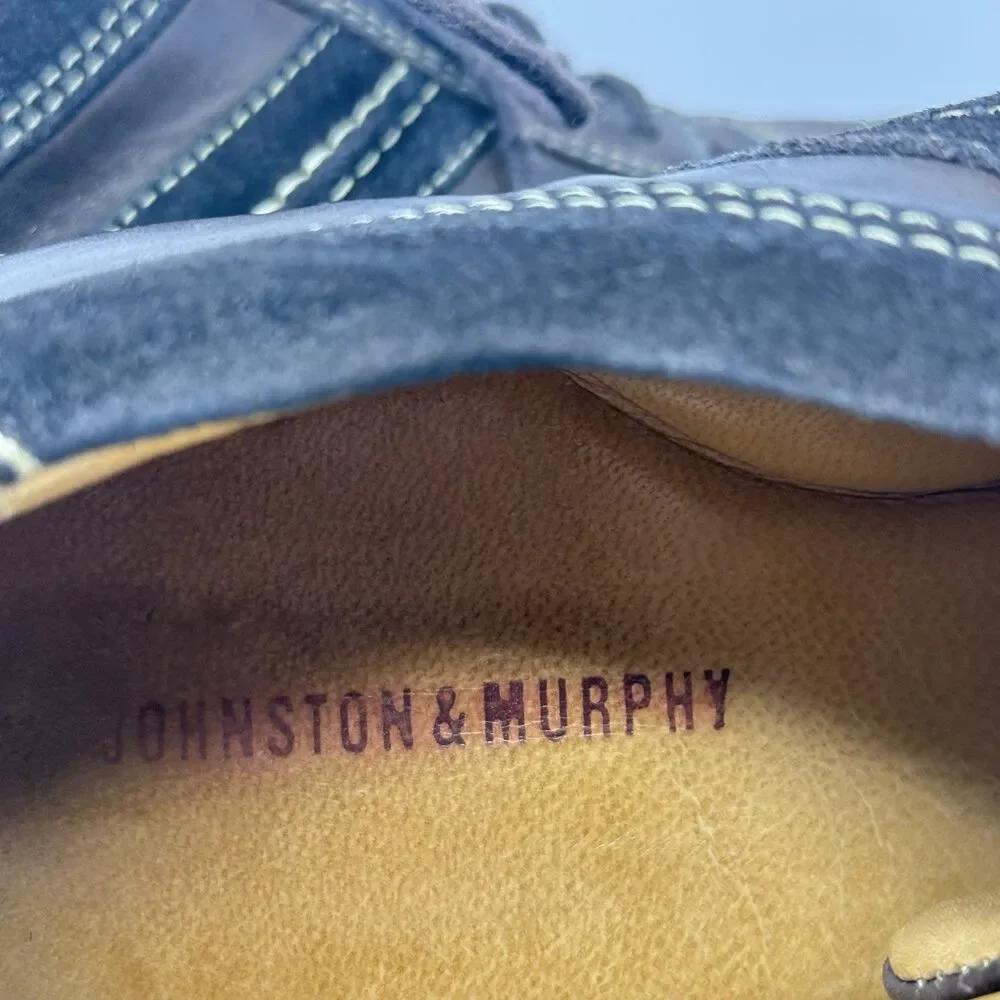 Johnston & Murphy Oxford Shoes Mens 9M Brown Leather Suede Lace Up 20-7472 ***